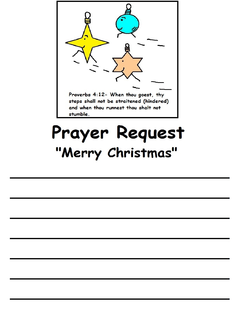 Christmas Prayer Request Printables